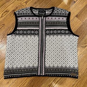 Kootenay Wool Zip Cardigan Sweater Vest Nordic Fair Isle Women's Size XL